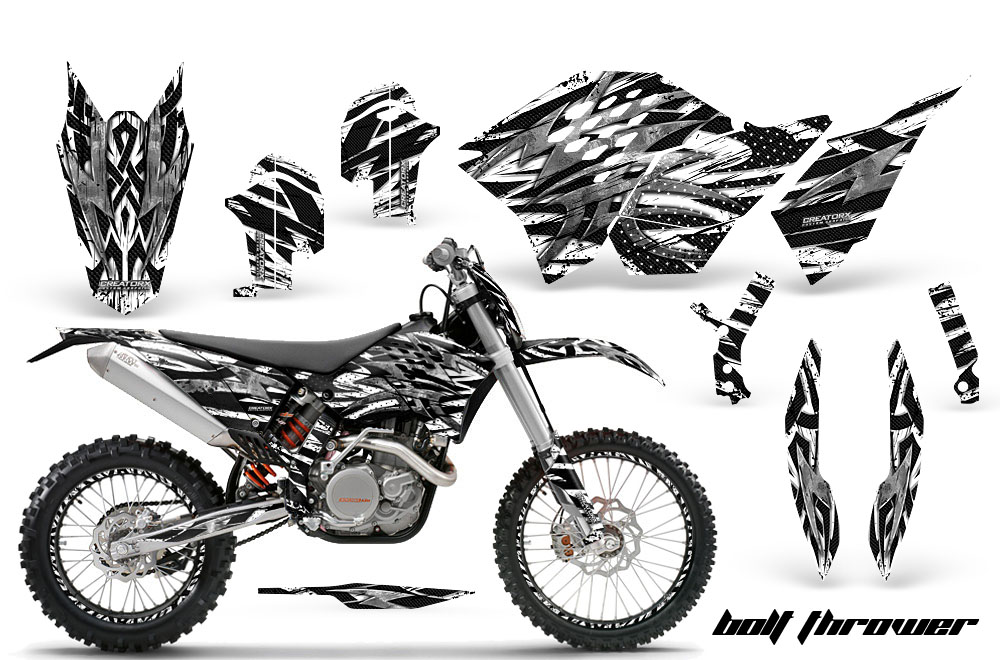 KTM C5 Graphics Kit Bolt Thrower White NP Rims BB